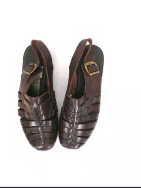 Vintage Woven Leather Huarache Fisherman Sandals Made in Brazil 6.5